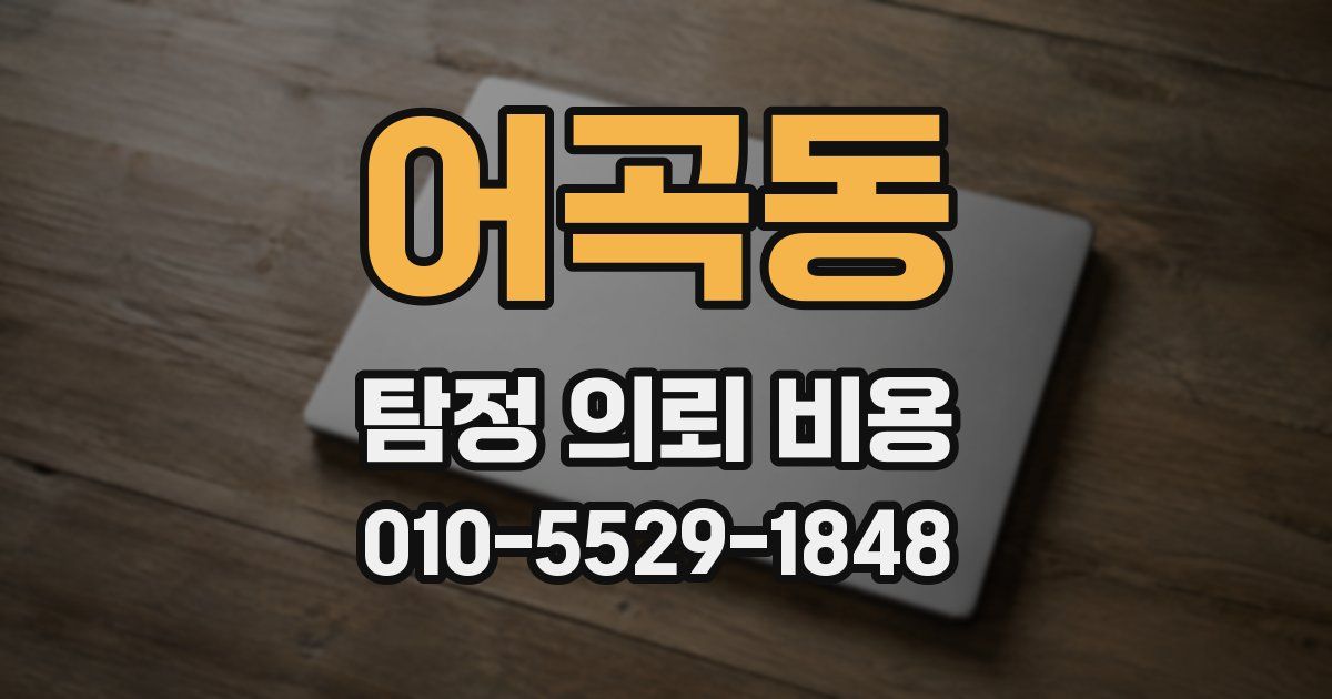 어곡동 탐정 의뢰 비용