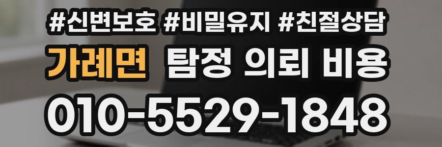 가례면 탐정 의뢰 비용