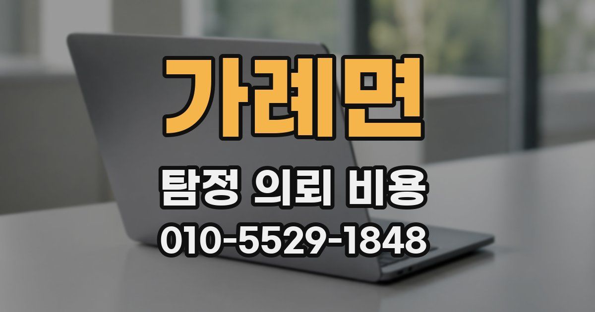 가례면 탐정 의뢰 비용