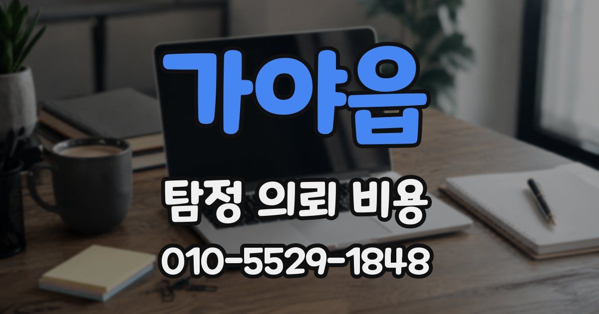 가야읍 탐정 의뢰 비용