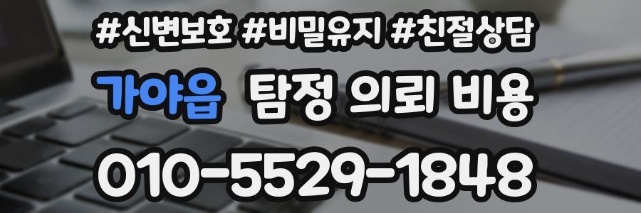 가야읍 탐정 의뢰 비용