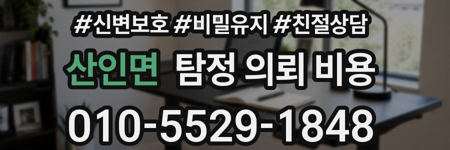산인면 탐정 의뢰 비용
