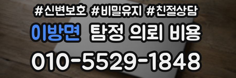 이방면 탐정 의뢰 비용