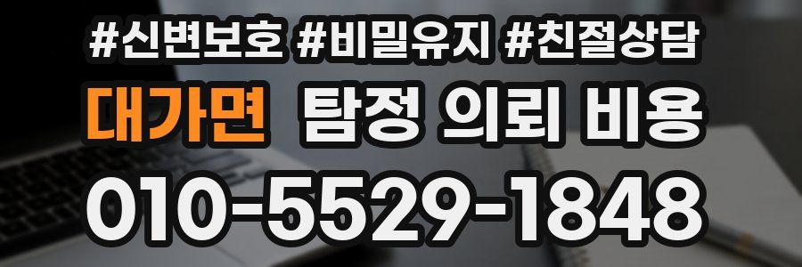 대가면 탐정 의뢰 비용