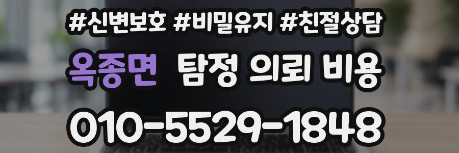 옥종면 탐정 의뢰 비용