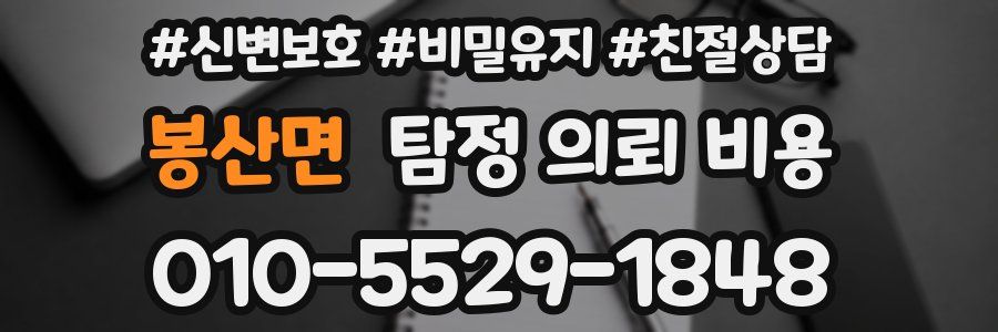 봉산면 탐정 의뢰 비용