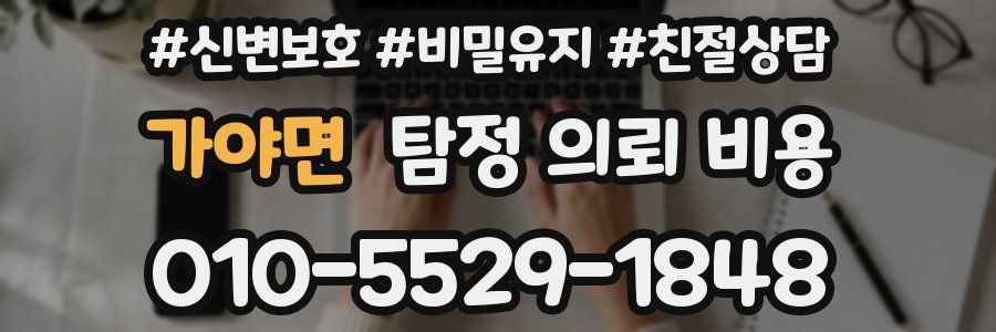 가야면 탐정 의뢰 비용