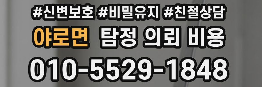 야로면 탐정 의뢰 비용
