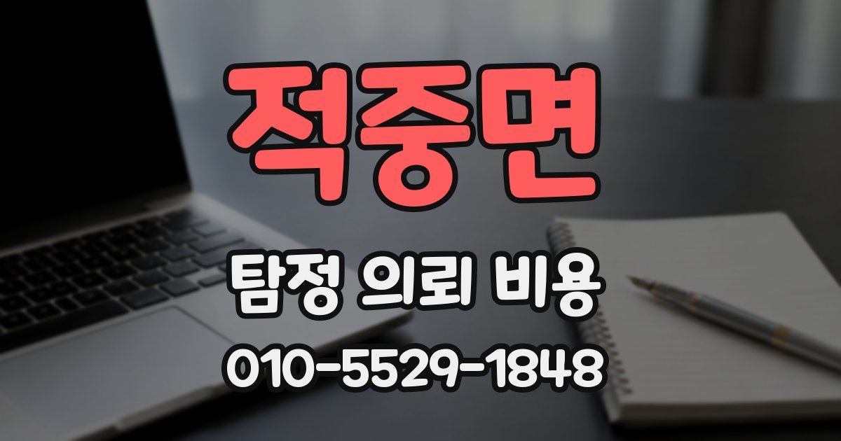 적중면 탐정 의뢰 비용
