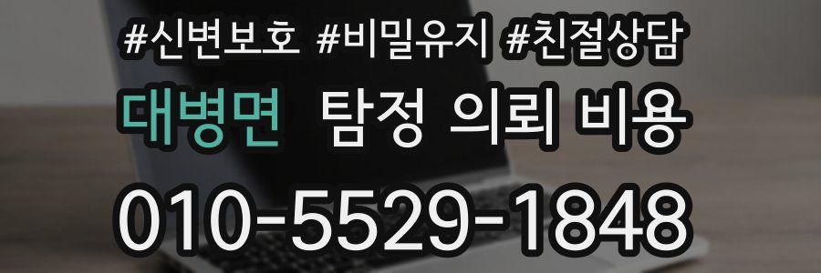 대병면 탐정 의뢰 비용