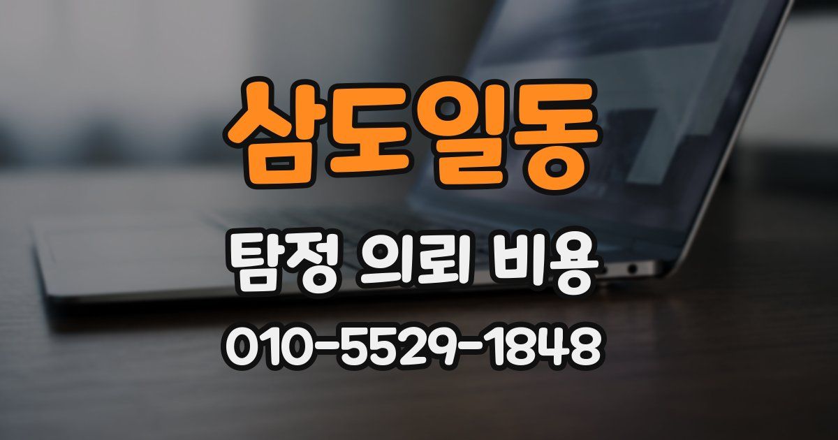 삼도일동 탐정 의뢰 비용