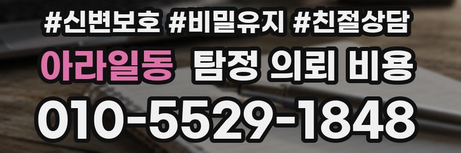 아라일동 탐정 의뢰 비용
