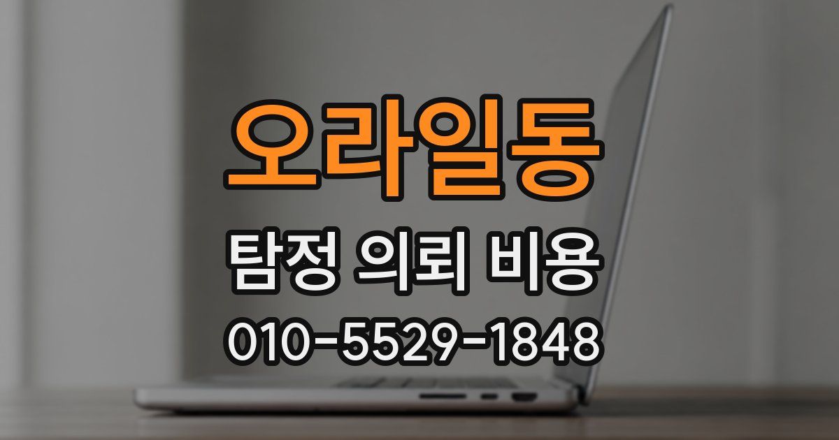 오라일동 탐정 의뢰 비용
