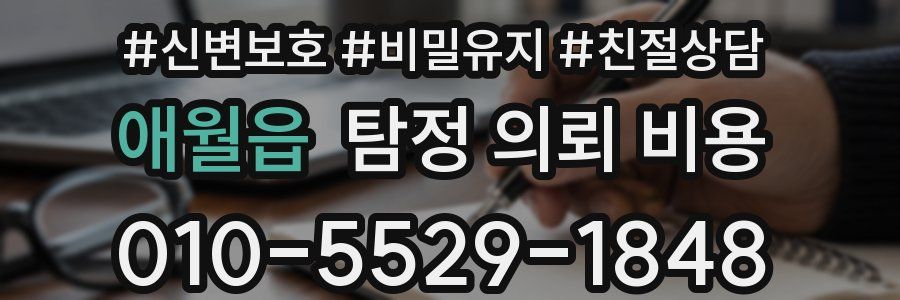 애월읍 탐정 의뢰 비용