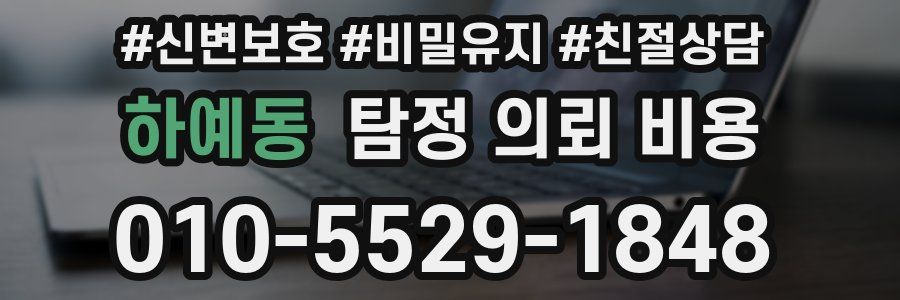 하예동 탐정 의뢰 비용