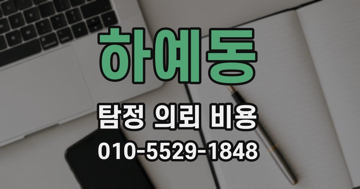 하예동 탐정 의뢰 비용