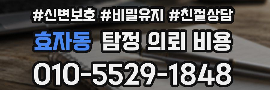 효자동 탐정 의뢰 비용