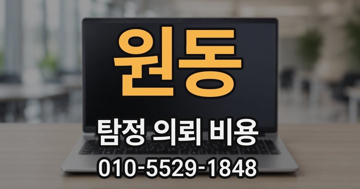원동 탐정 의뢰 비용