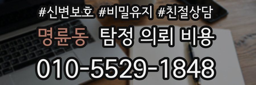 명륜동 탐정 의뢰 비용