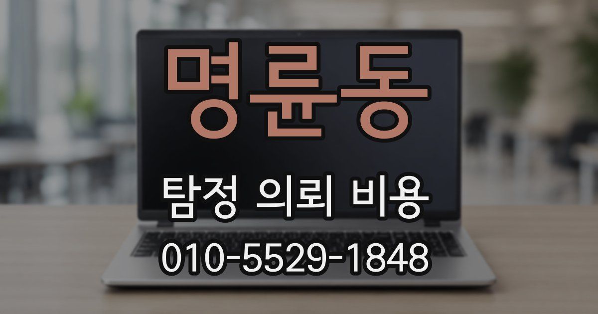 명륜동 탐정 의뢰 비용