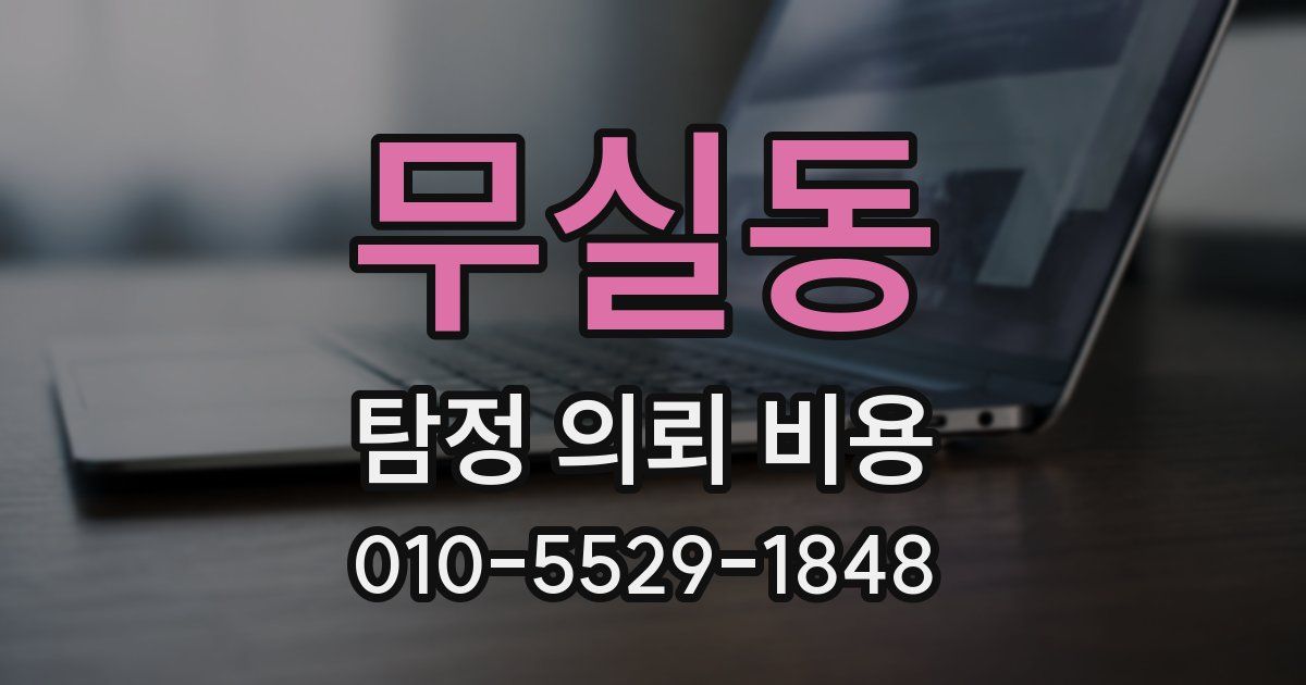 무실동 탐정 의뢰 비용