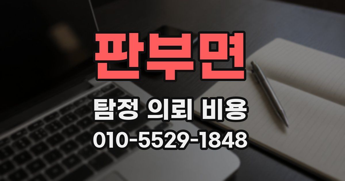 판부면 탐정 의뢰 비용