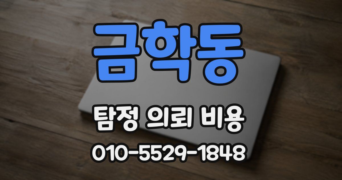 금학동 탐정 의뢰 비용