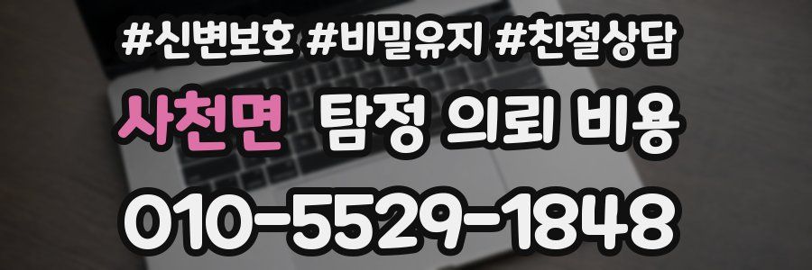 사천면 탐정 의뢰 비용