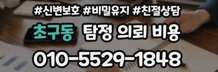 초구동 탐정 의뢰 비용