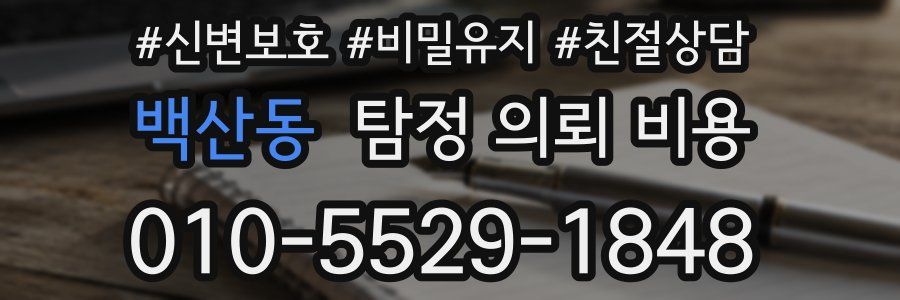 백산동 탐정 의뢰 비용