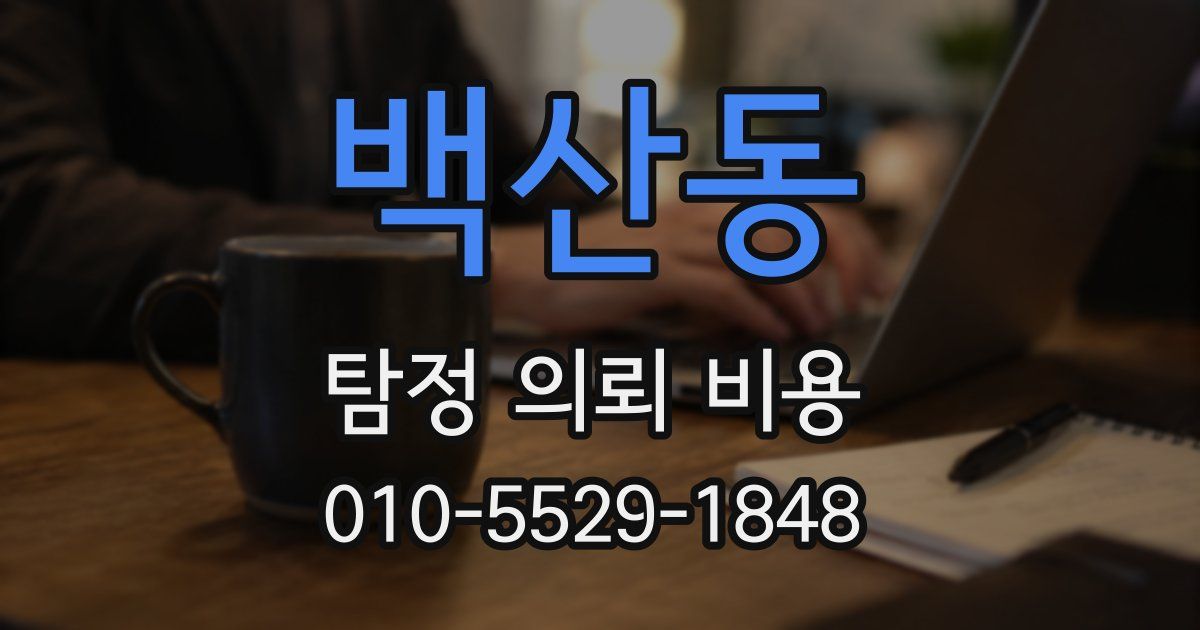 백산동 탐정 의뢰 비용