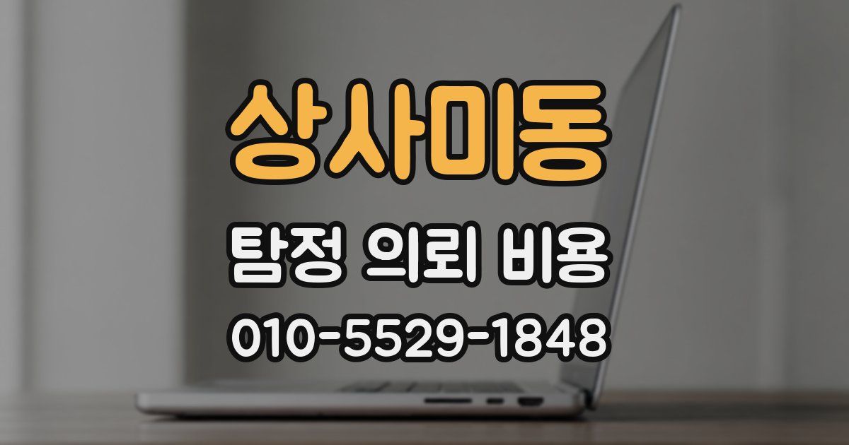 상사미동 탐정 의뢰 비용