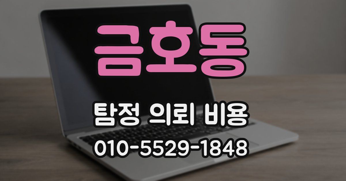 금호동 탐정 의뢰 비용