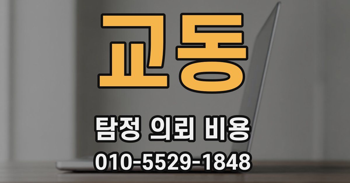 교동 탐정 의뢰 비용