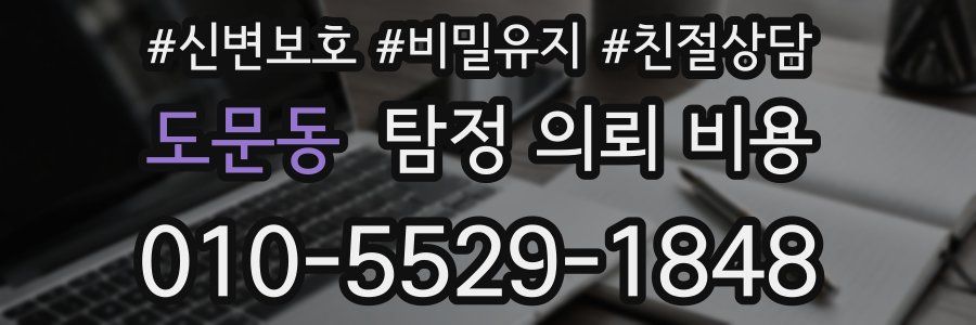도문동 탐정 의뢰 비용