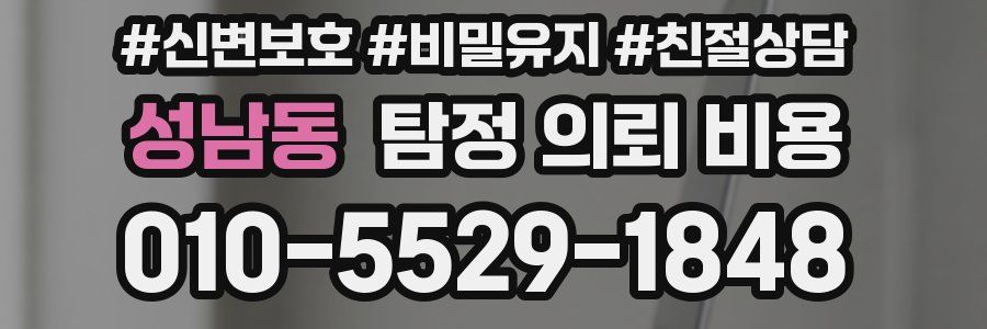 성남동 탐정 의뢰 비용