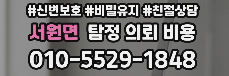 서원면 탐정 의뢰 비용