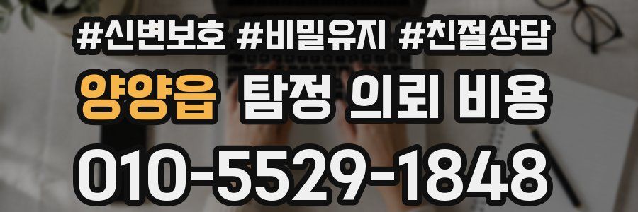 양양읍 탐정 의뢰 비용