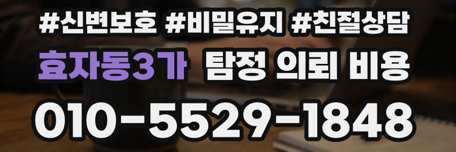 효자동3가 탐정 의뢰 비용