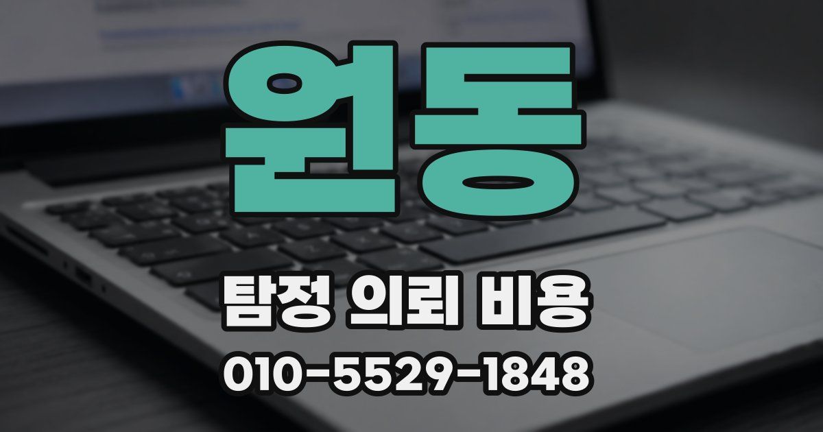 원동 탐정 의뢰 비용