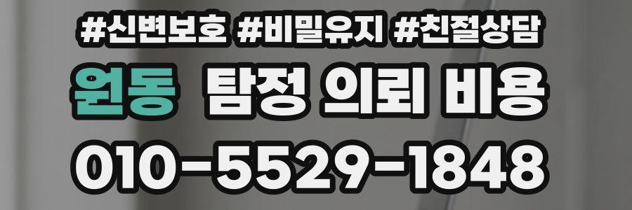 원동 탐정 의뢰 비용