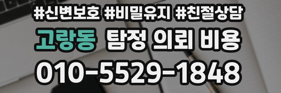고랑동 탐정 의뢰 비용