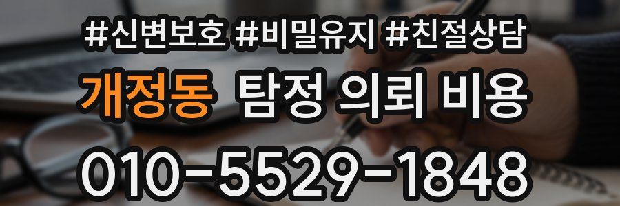 개정동 탐정 의뢰 비용