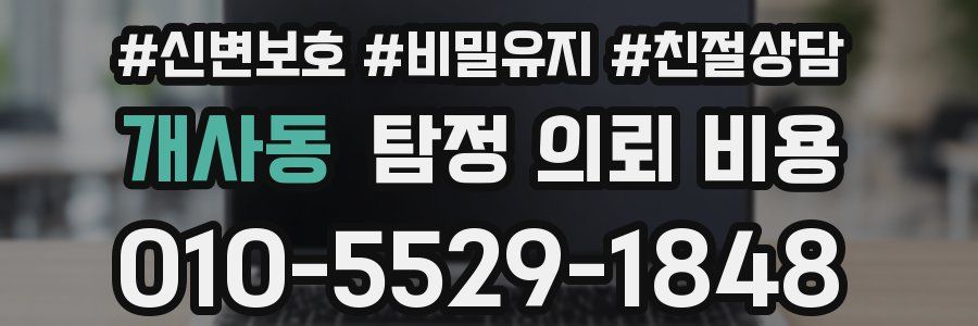개사동 탐정 의뢰 비용