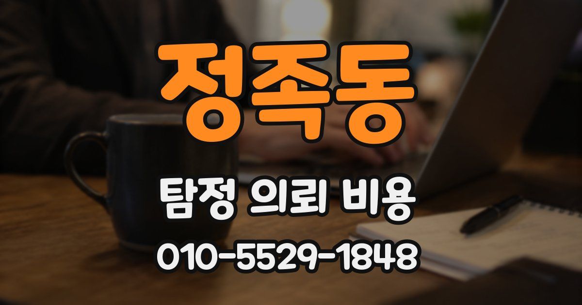 정족동 탐정 의뢰 비용