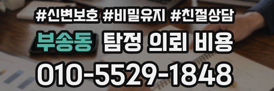 부송동 탐정 의뢰 비용