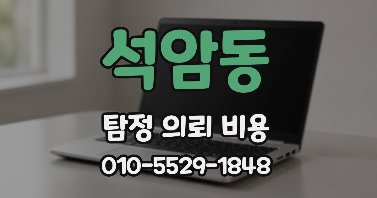 석암동 탐정 의뢰 비용
