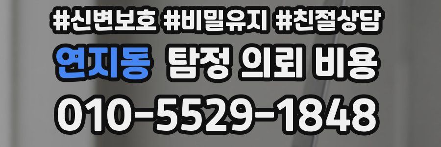 연지동 탐정 의뢰 비용
