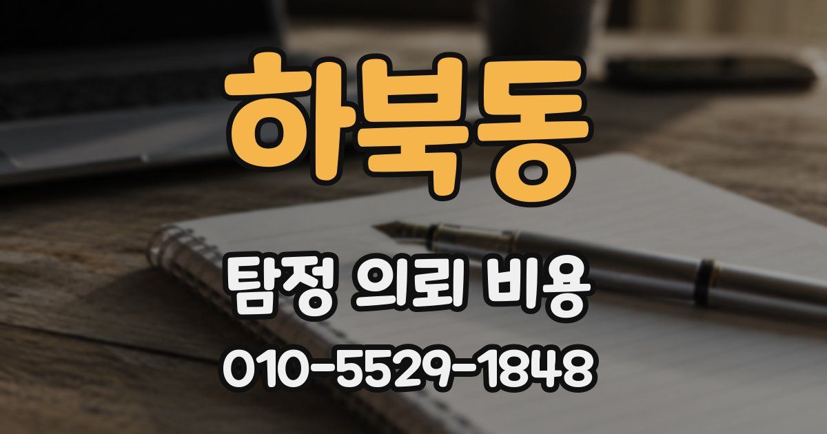 하북동 탐정 의뢰 비용