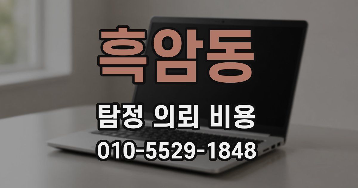 흑암동 탐정 의뢰 비용